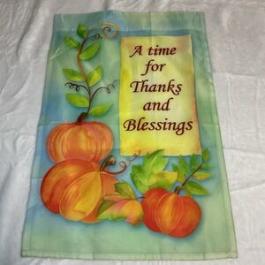 thanksgiving pumpkin decor Garden‎ Flag 18 X 12 Fall Halloween Blessings Thanks